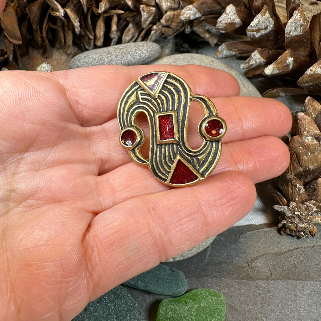 Medieval Merovingian S-Brooch - Bronze Historical Reproduction Pin | Brooch | Wiccan Center