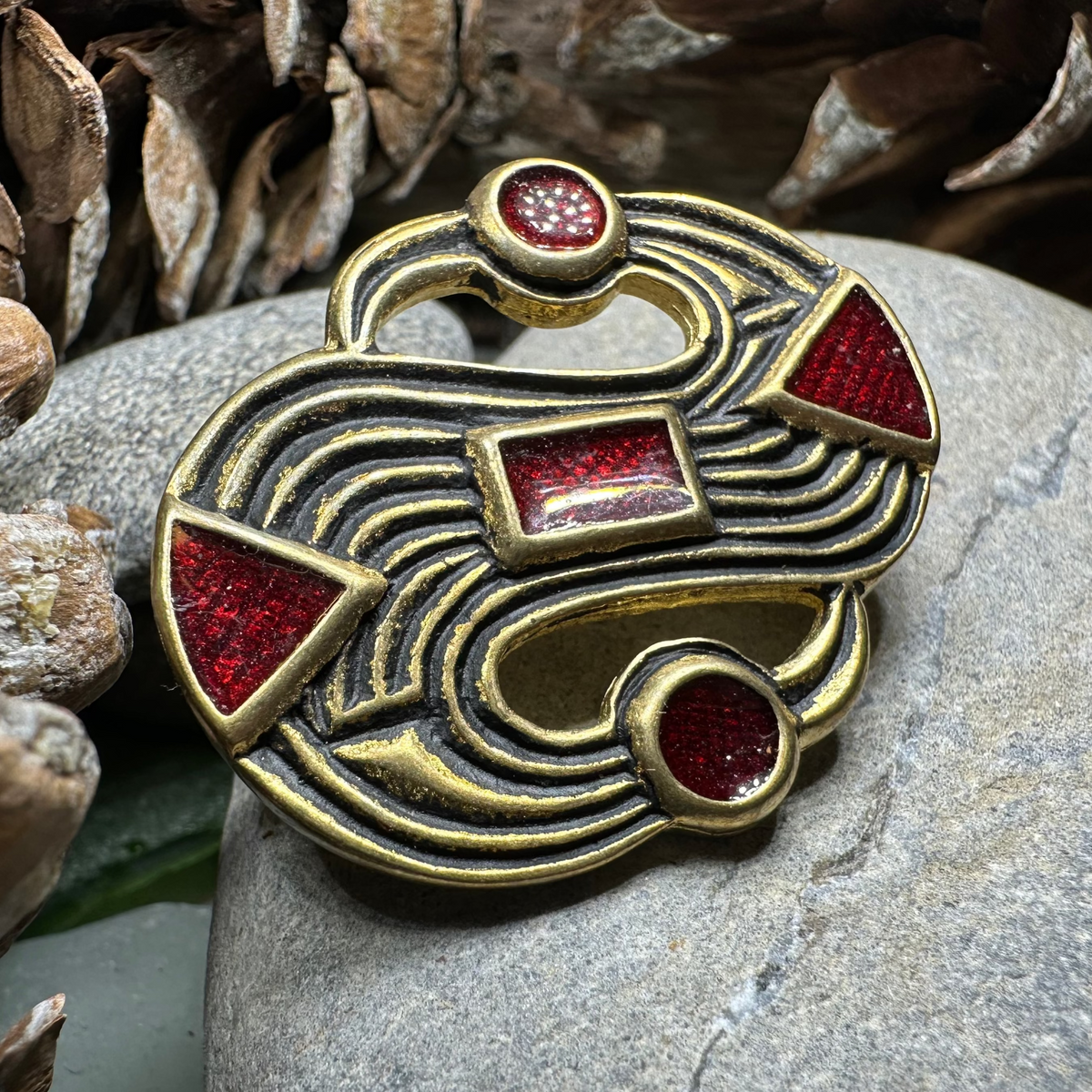 Medieval Merovingian S-Brooch - Bronze Historical Reproduction Pin | Brooch | Wiccan Center