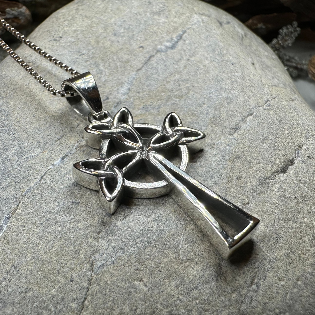 Trinity Celtic Cross Necklace in Sterling Silver | Pendant | Wiccan Center