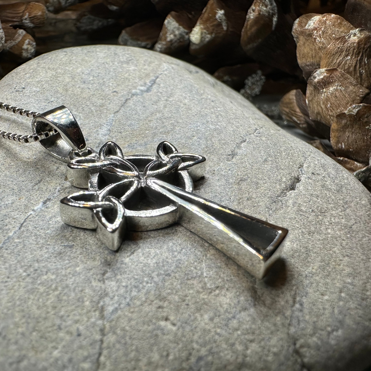 Trinity Celtic Cross Necklace in Sterling Silver | Pendant | Wiccan Center