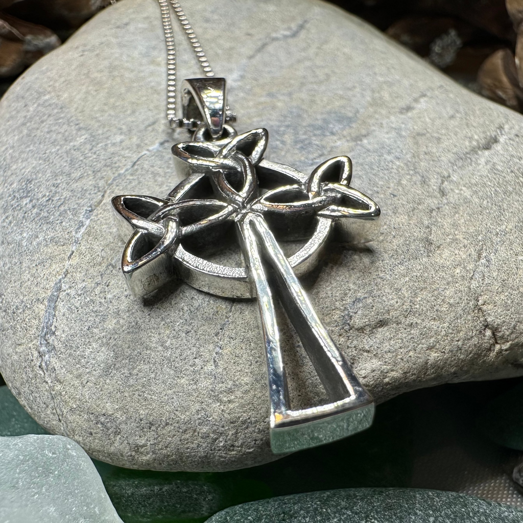 Trinity Celtic Cross Necklace in Sterling Silver | Pendant | Wiccan Center