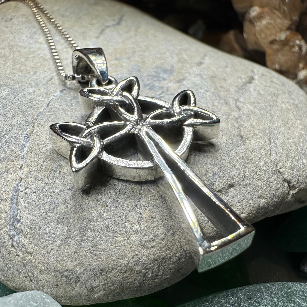Trinity Celtic Cross Necklace in Sterling Silver | Pendant | Wiccan Center