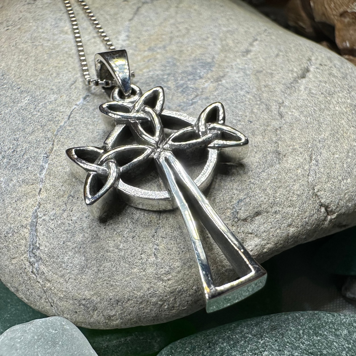 Trinity Celtic Cross Necklace in Sterling Silver | Pendant | Wiccan Center