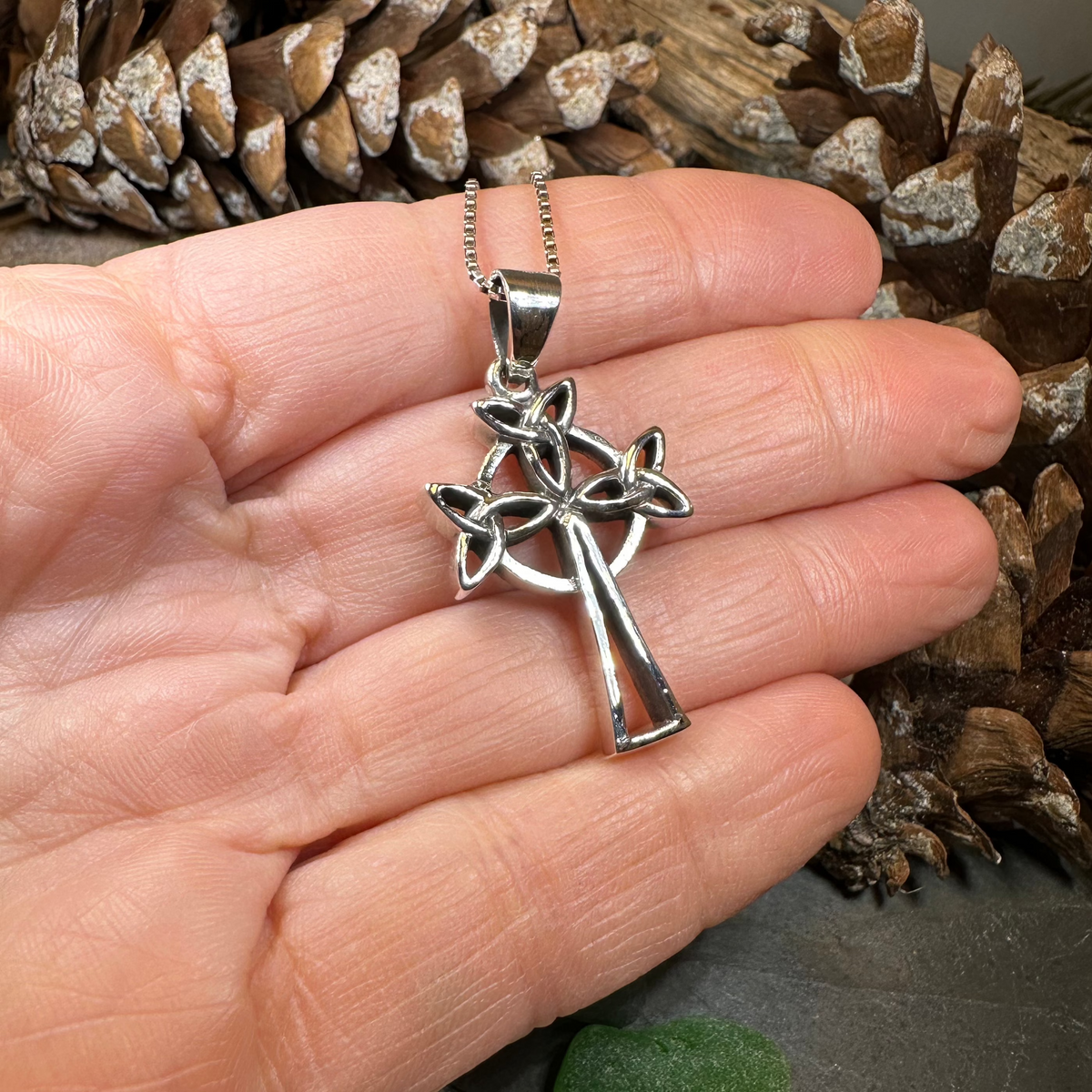 Trinity Celtic Cross Necklace in Sterling Silver | Pendant | Wiccan Center