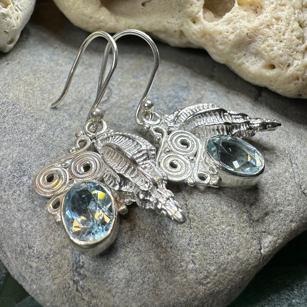 Blue Ocean Shell Earrings | Dangle Earrings | Wiccan Center