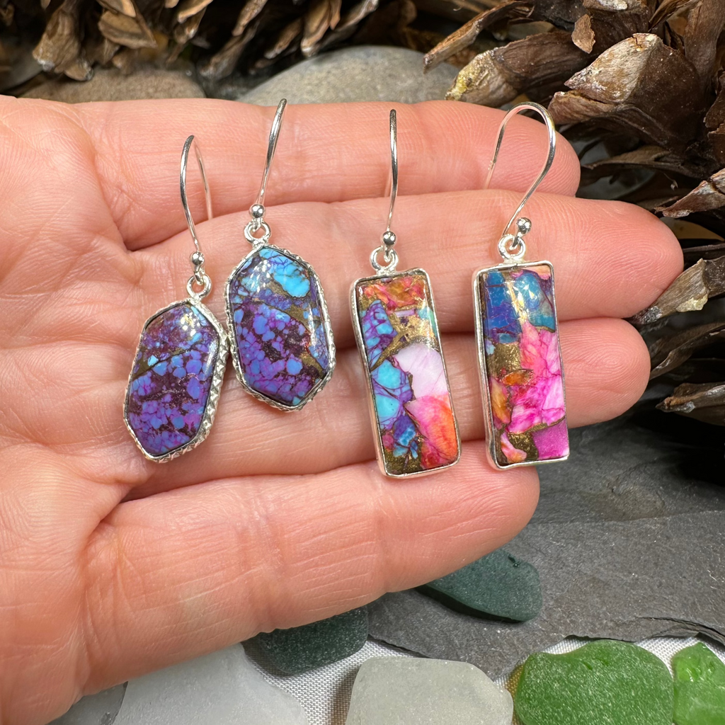 Classic Copper Turquoise Earrings | Dangle Earrings | Wiccan Center