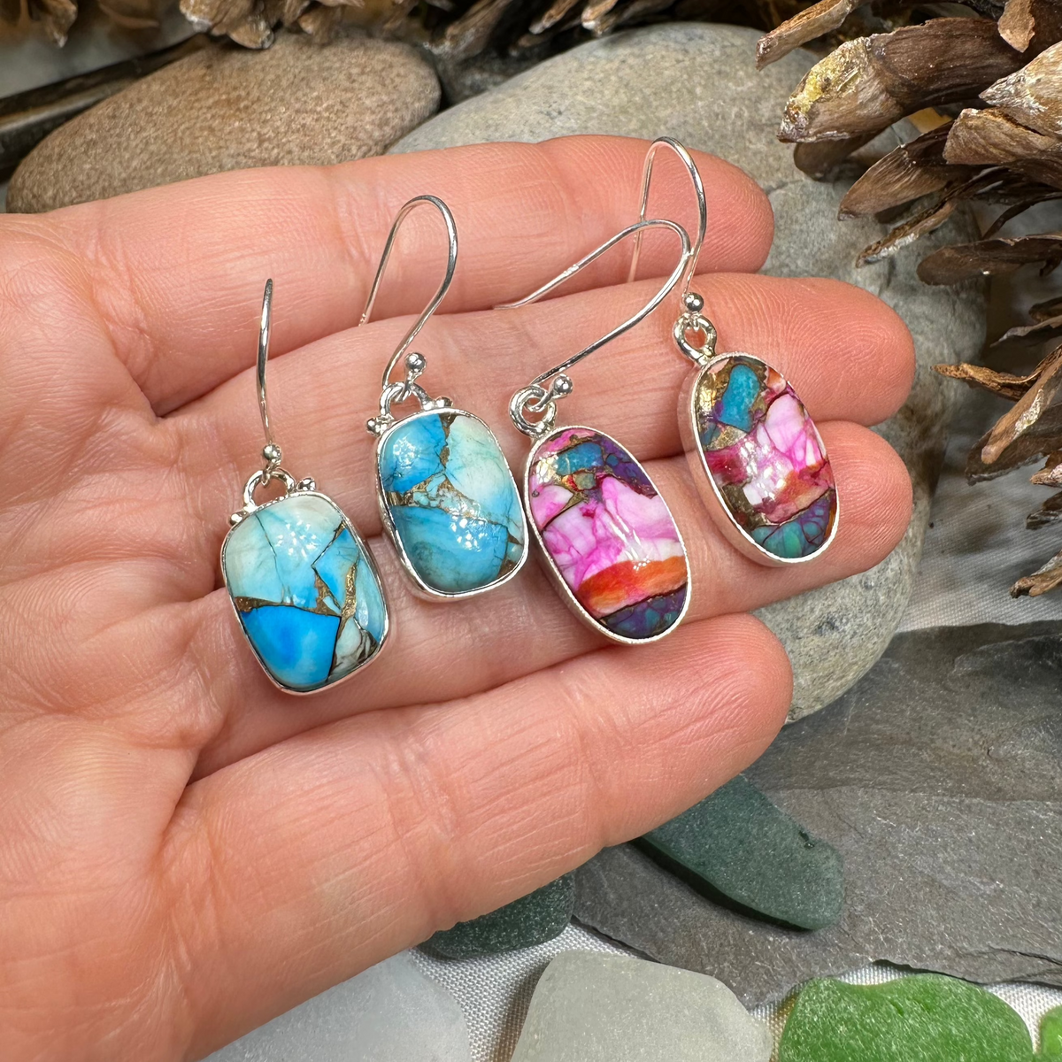 Classic Copper Turquoise Earrings | Dangle Earrings | Wiccan Center