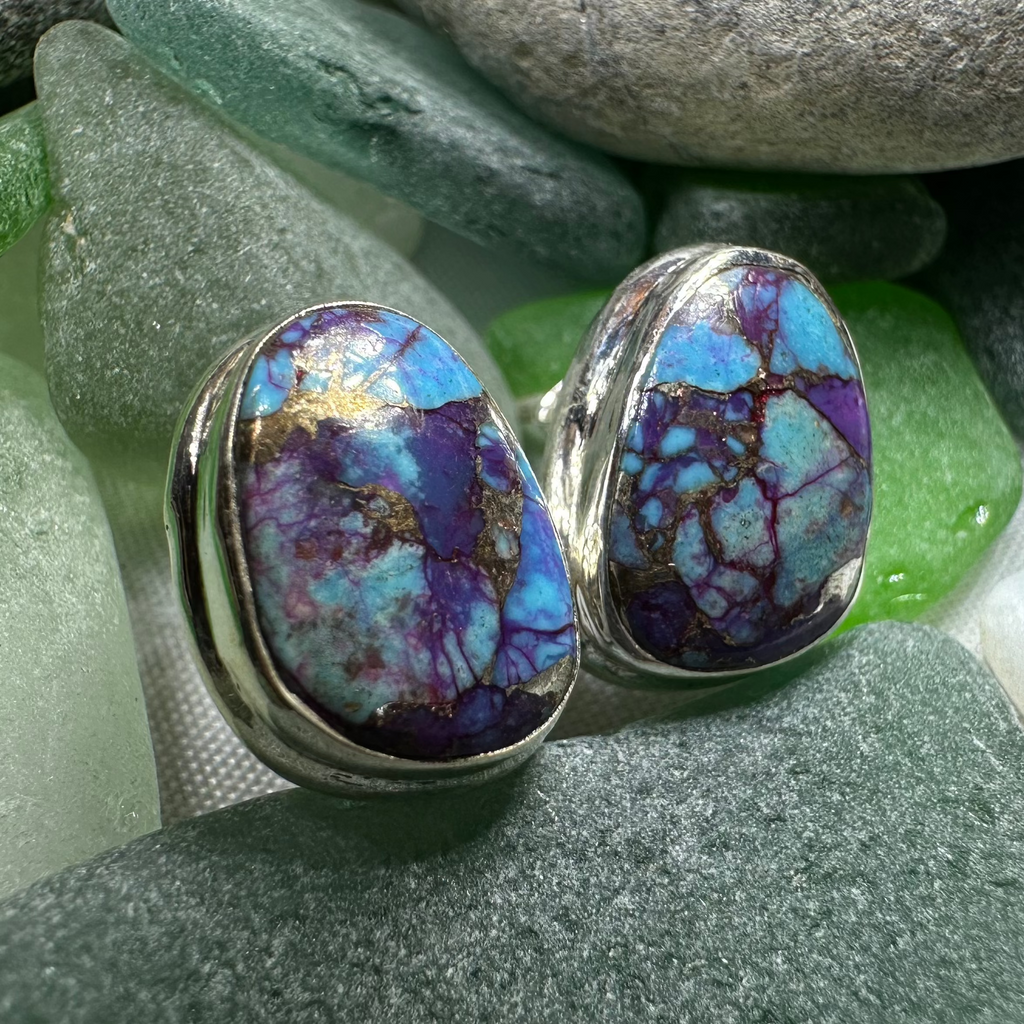 Classic Copper Turquoise Post Earrings | Post Earrings | Wiccan Center
