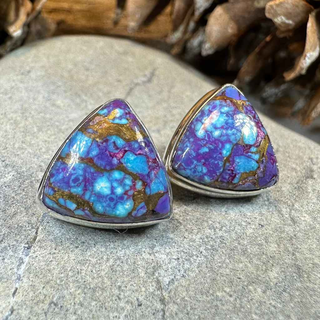 Classic Copper Turquoise Post Earrings | Post Earrings | Wiccan Center