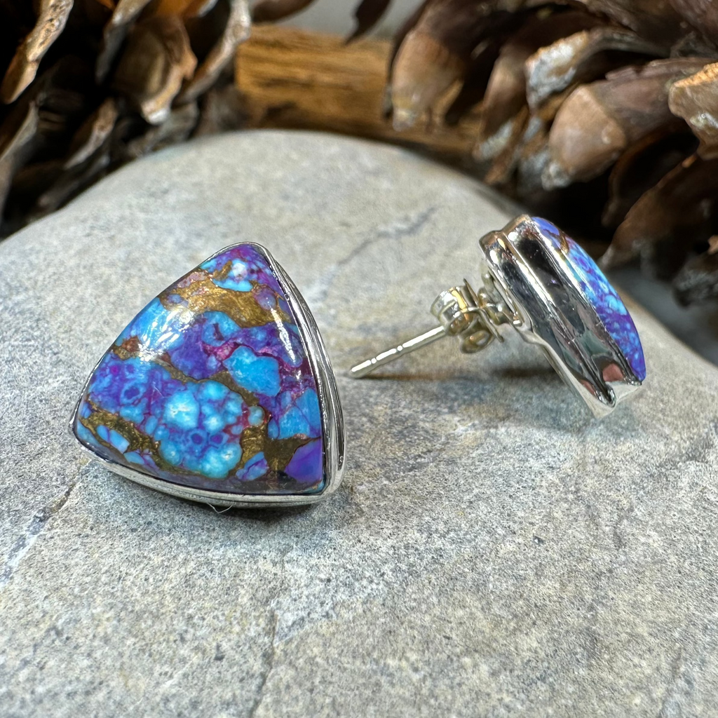 Classic Copper Turquoise Post Earrings | Post Earrings | Wiccan Center