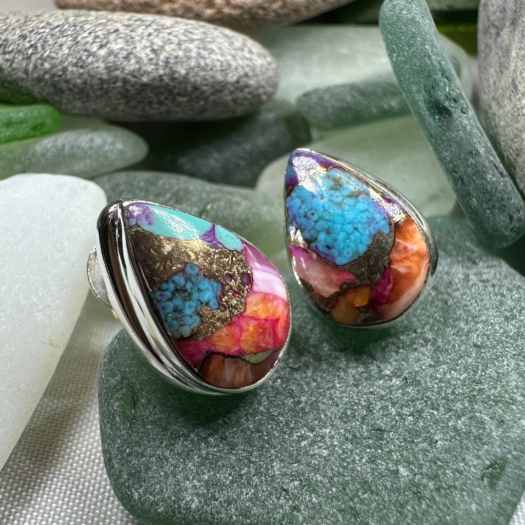 Classic Copper Turquoise Post Earrings | Post Earrings | Wiccan Center