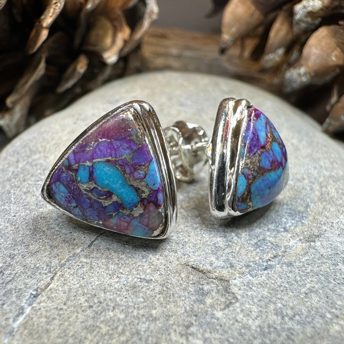 Classic Copper Turquoise Post Earrings | Post Earrings | Wiccan Center