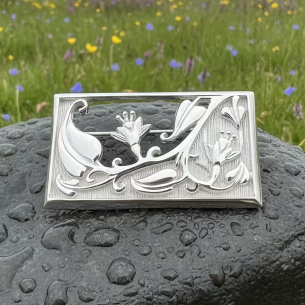 Scottish Highland Fields Bluebell Brooch - Handmade in Scotland