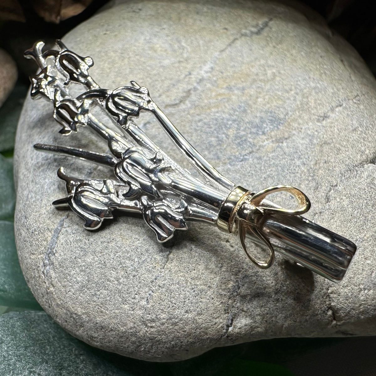 Sterling Silver Scottish Bluebell Posey Brooch - Handmade in Scotland | Brooch | Wiccan Center