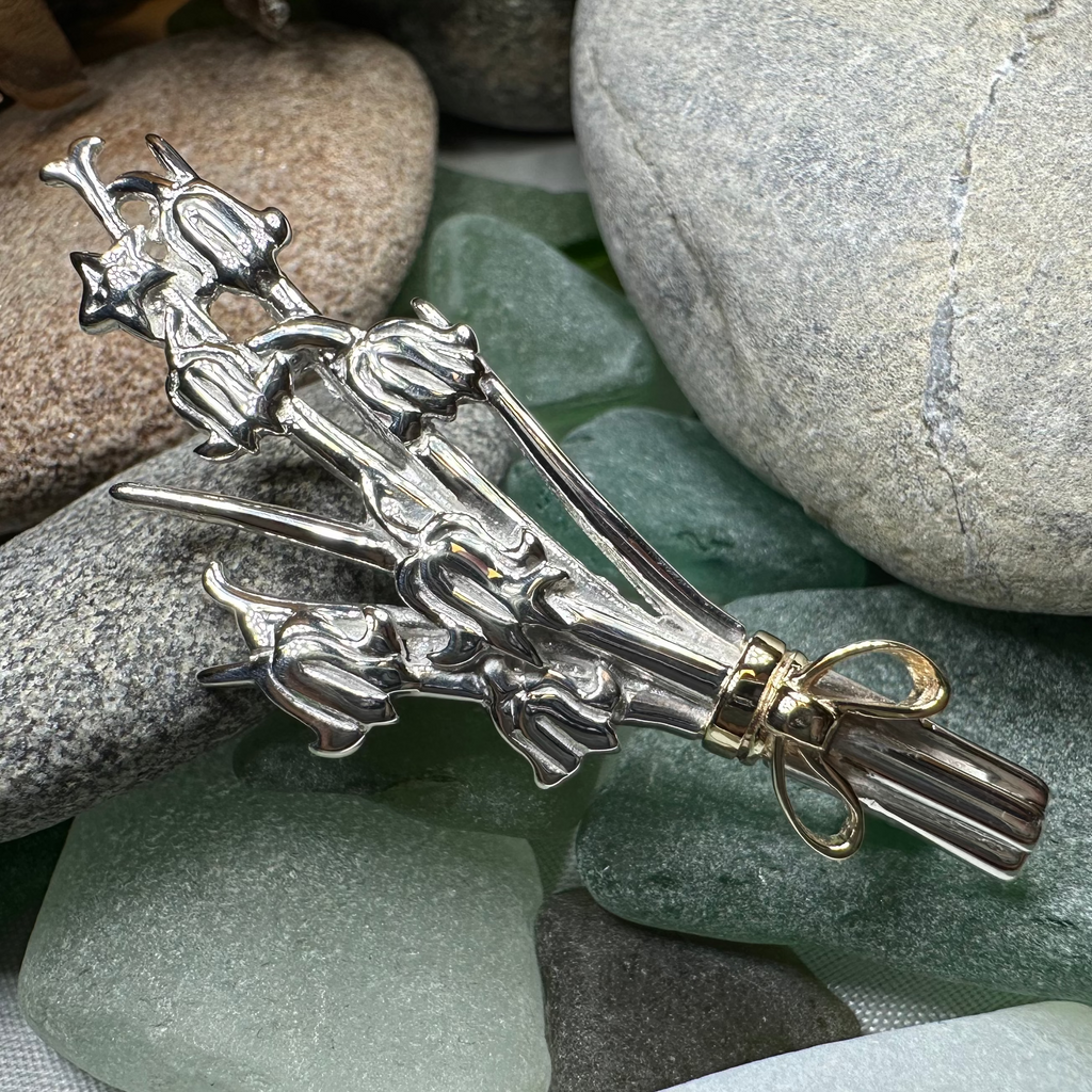 Sterling Silver Scottish Bluebell Posey Brooch - Handmade in Scotland | Brooch | Wiccan Center