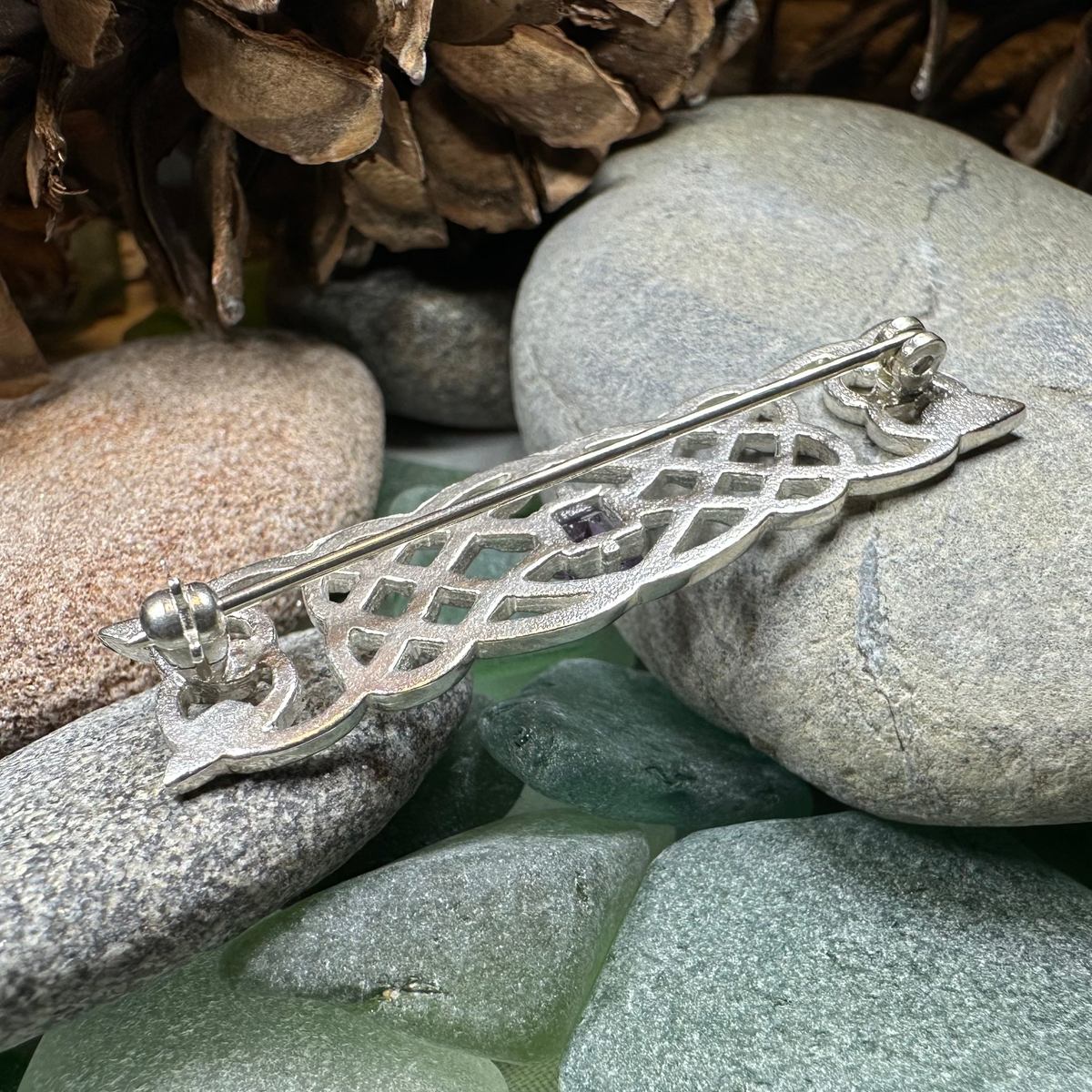 Aranel Amethyst Celtic Knot Brooch - Handmade in Scotland | Brooch | Wiccan Center