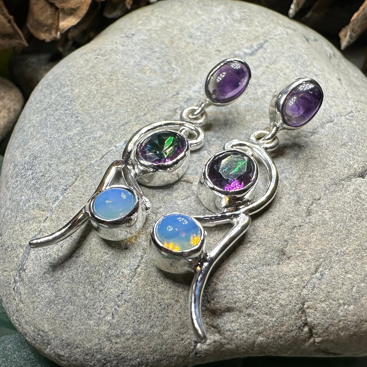 Fairy Waterfall Mystic Topaz Earrings | Dangle Earrings | Wiccan Center