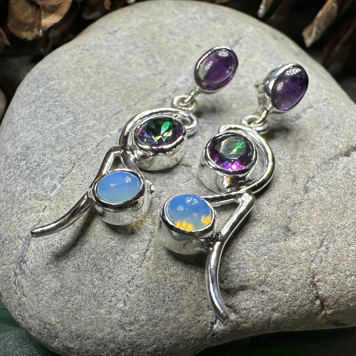 Fairy Waterfall Mystic Topaz Earrings | Dangle Earrings | Wiccan Center