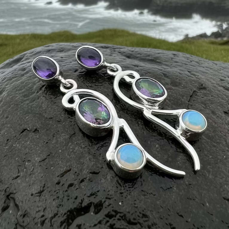 Fairy Waterfall Mystic Topaz Earrings | Dangle Earrings | Wiccan Center