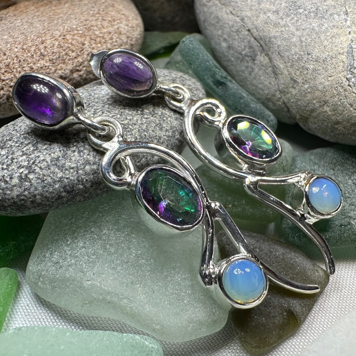 Fairy Waterfall Mystic Topaz Earrings | Dangle Earrings | Wiccan Center