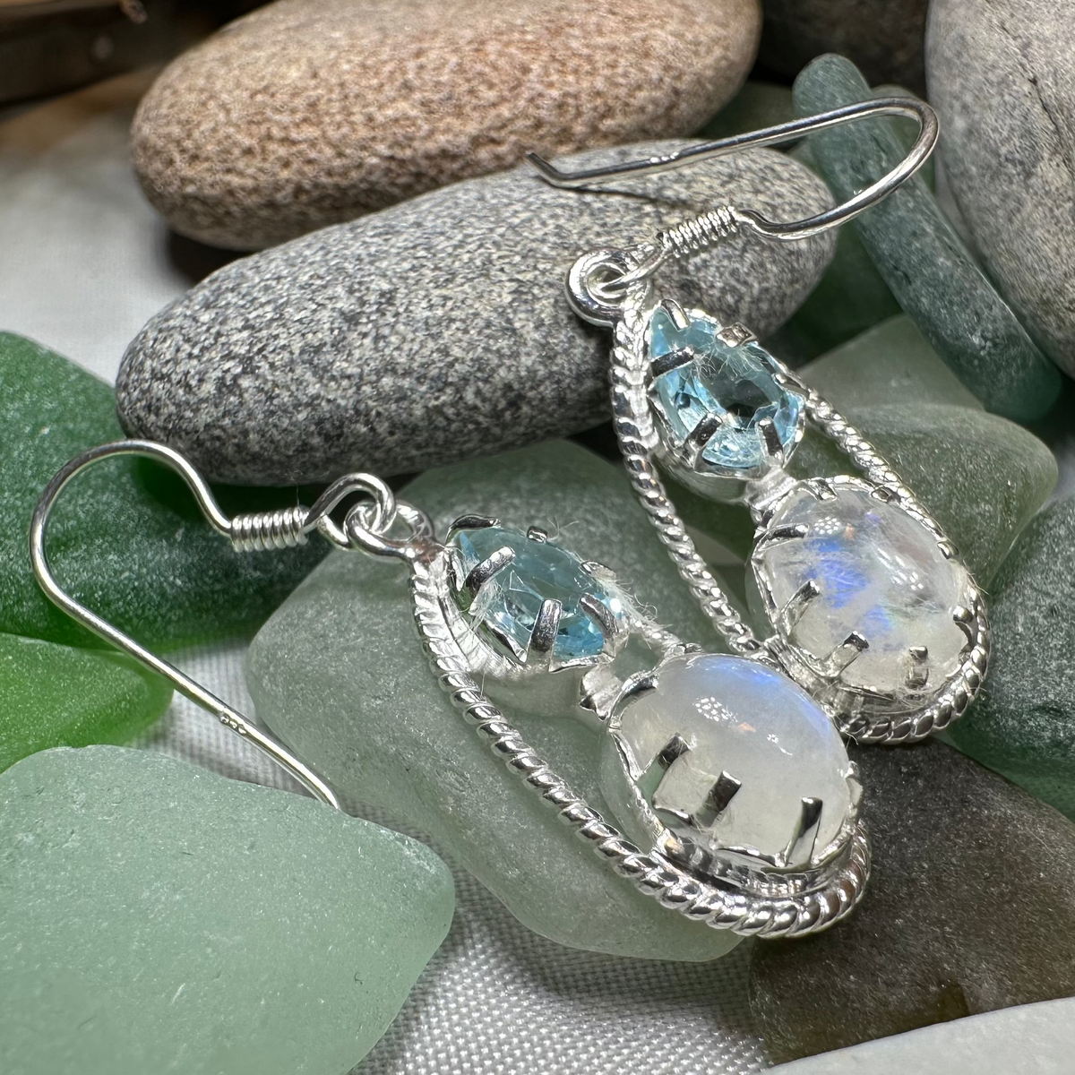 Diana Moonstone Earrings | Dangle Earrings | Wiccan Center