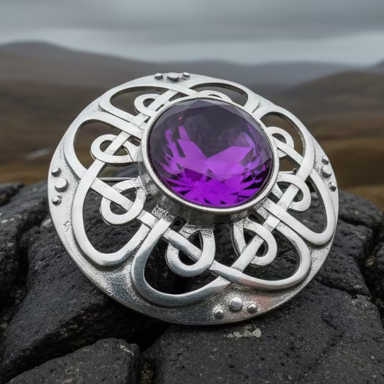 Glenashdale Celtic Knot Tartan Pin - Handmade in Scotland | Brooch | Wiccan Center
