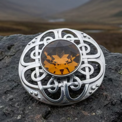Glenashdale Celtic Knot Tartan Pin - Handmade in Scotland | Brooch | Wiccan Center