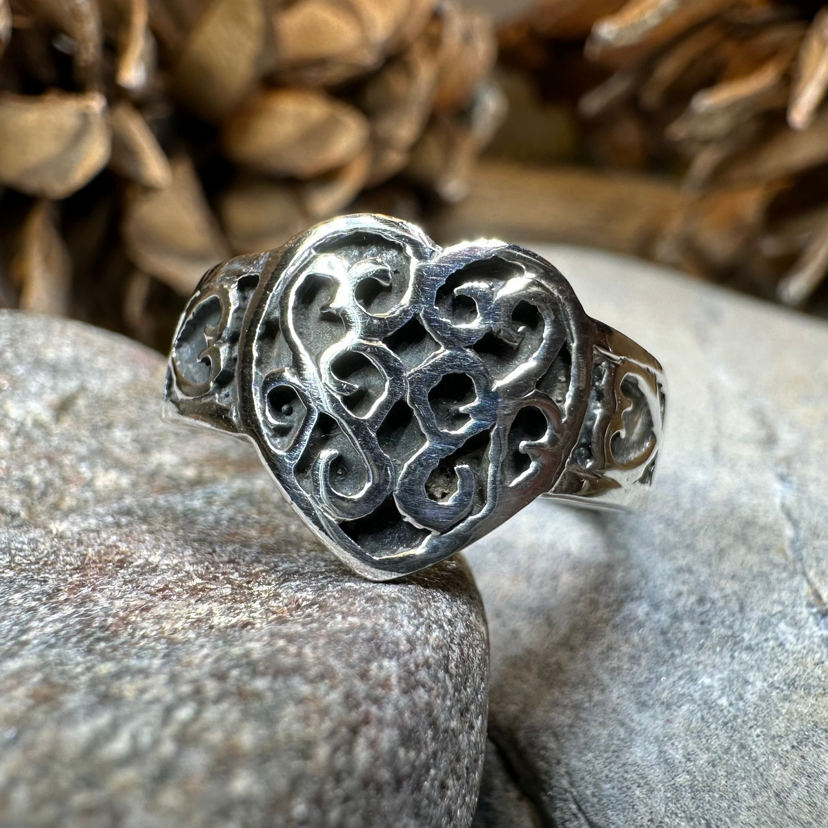 Sophie Celtic Heart Ring in Sterling Silver