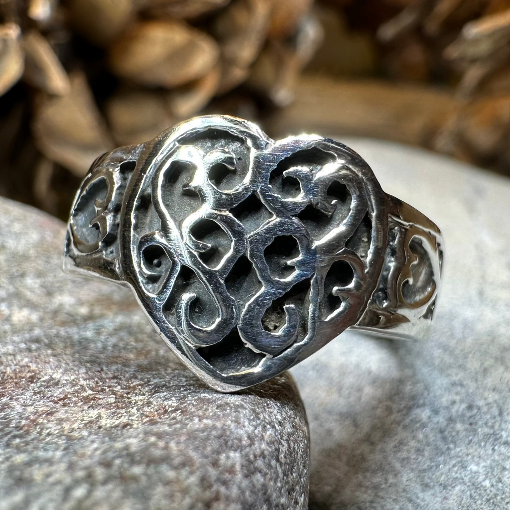 Sophie Celtic Heart Ring in Sterling Silver