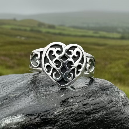 Sophie Celtic Heart Ring in Sterling Silver