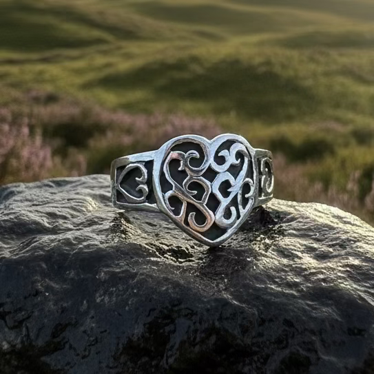Sophie Celtic Heart Ring in Sterling Silver