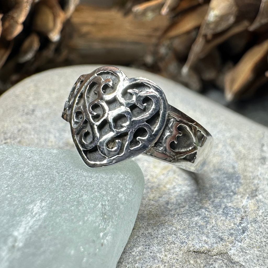 Sophie Celtic Heart Ring in Sterling Silver
