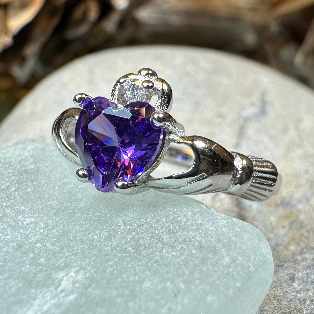 Purple Heart Claddagh Ring | Ring | Wiccan Center