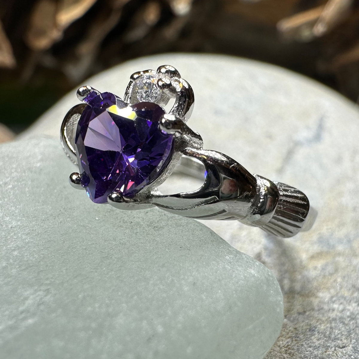 Purple Heart Claddagh Ring | Ring | Wiccan Center