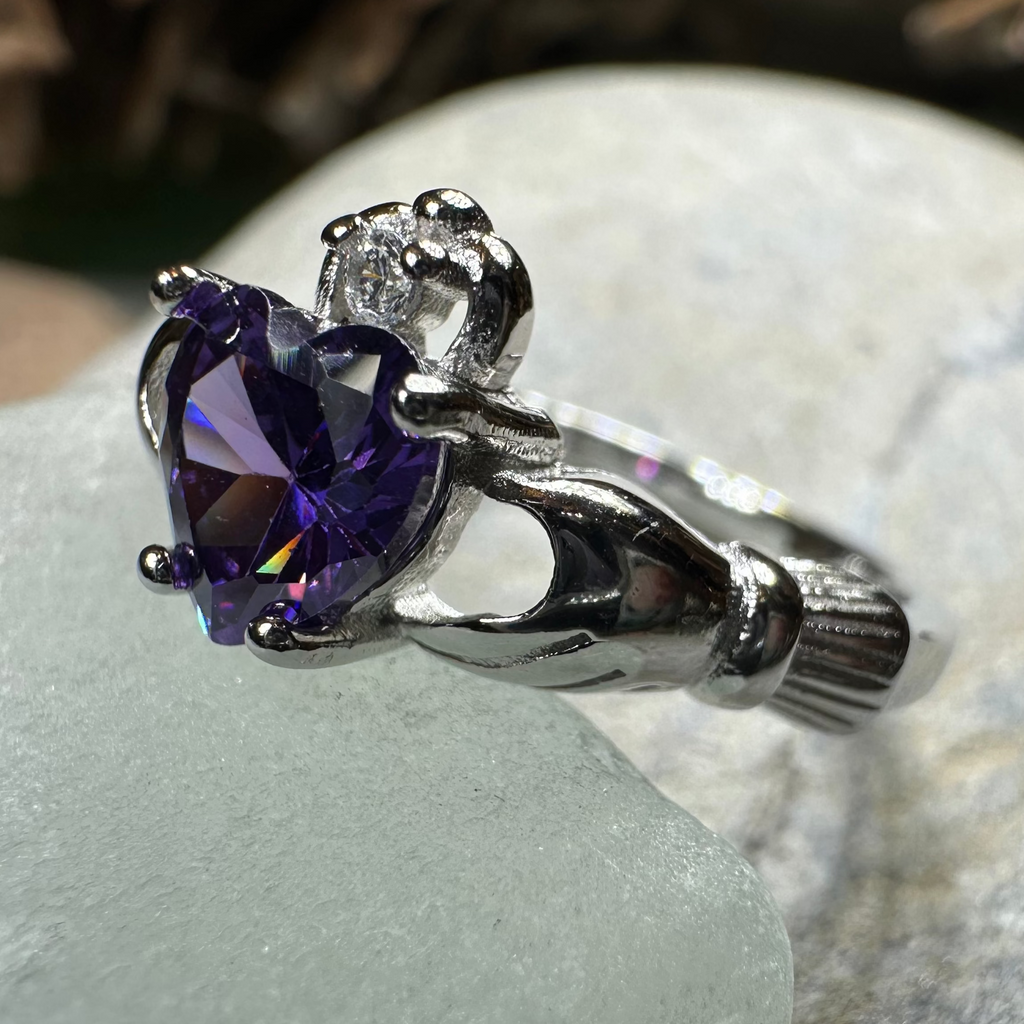Purple Heart Claddagh Ring | Ring | Wiccan Center