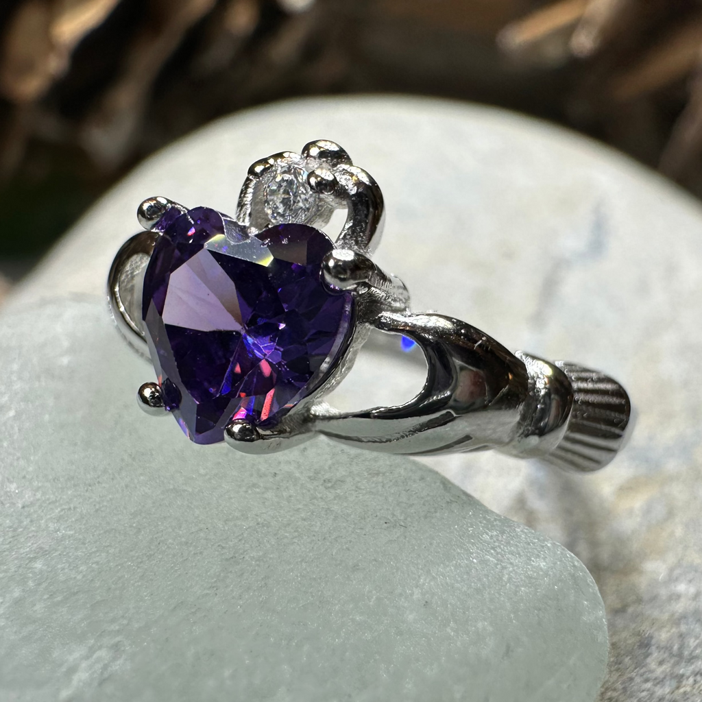 Purple Heart Claddagh Ring | Ring | Wiccan Center