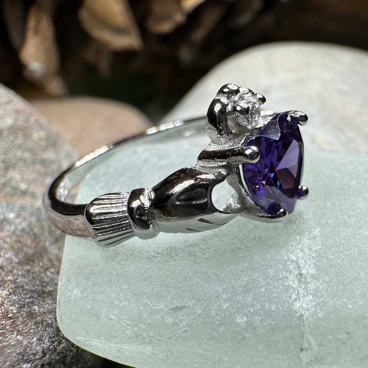 Purple Heart Claddagh Ring | Ring | Wiccan Center