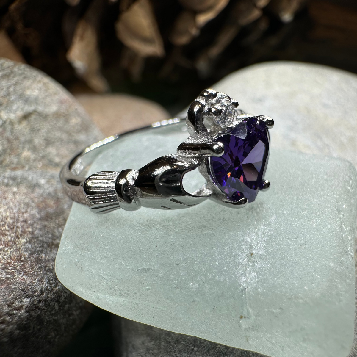 Purple Heart Claddagh Ring | Ring | Wiccan Center