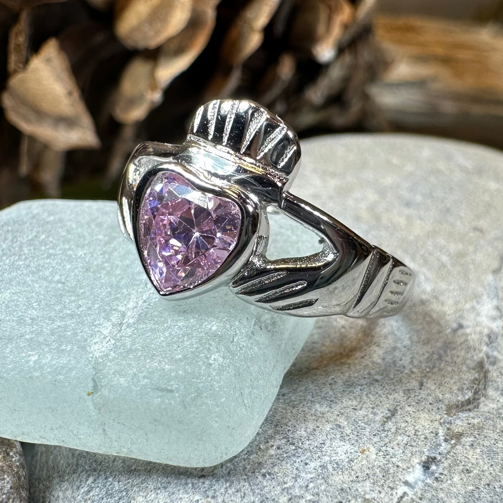 Pink Sapphire Claddagh Ring | Ring | Wiccan Center