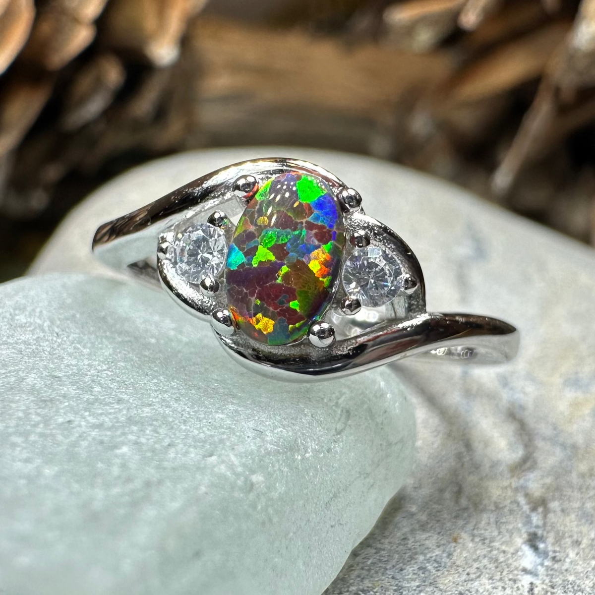 Nya Black Fire Opal Ring | Ring | Wiccan Center