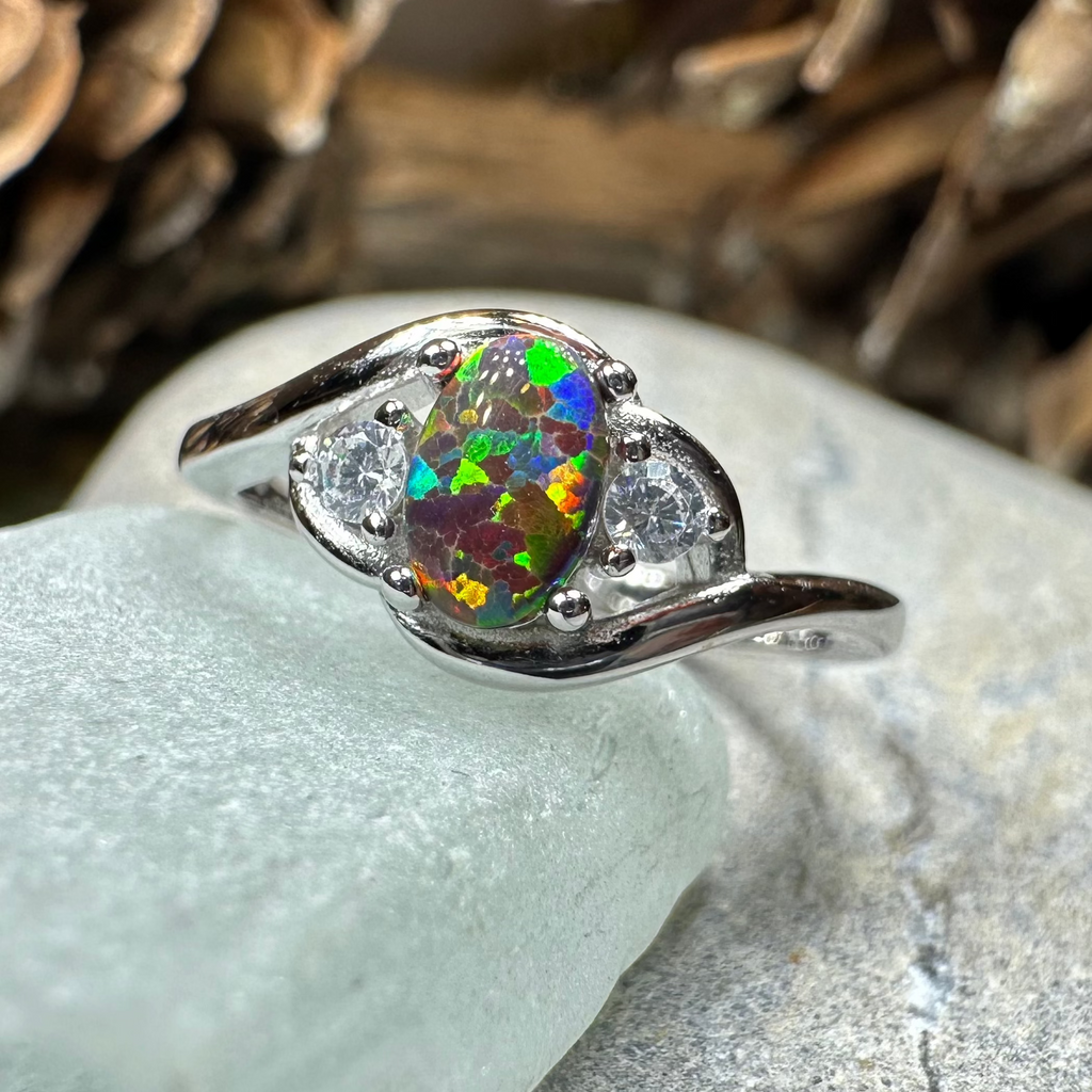 Nya Black Fire Opal Ring | Ring | Wiccan Center