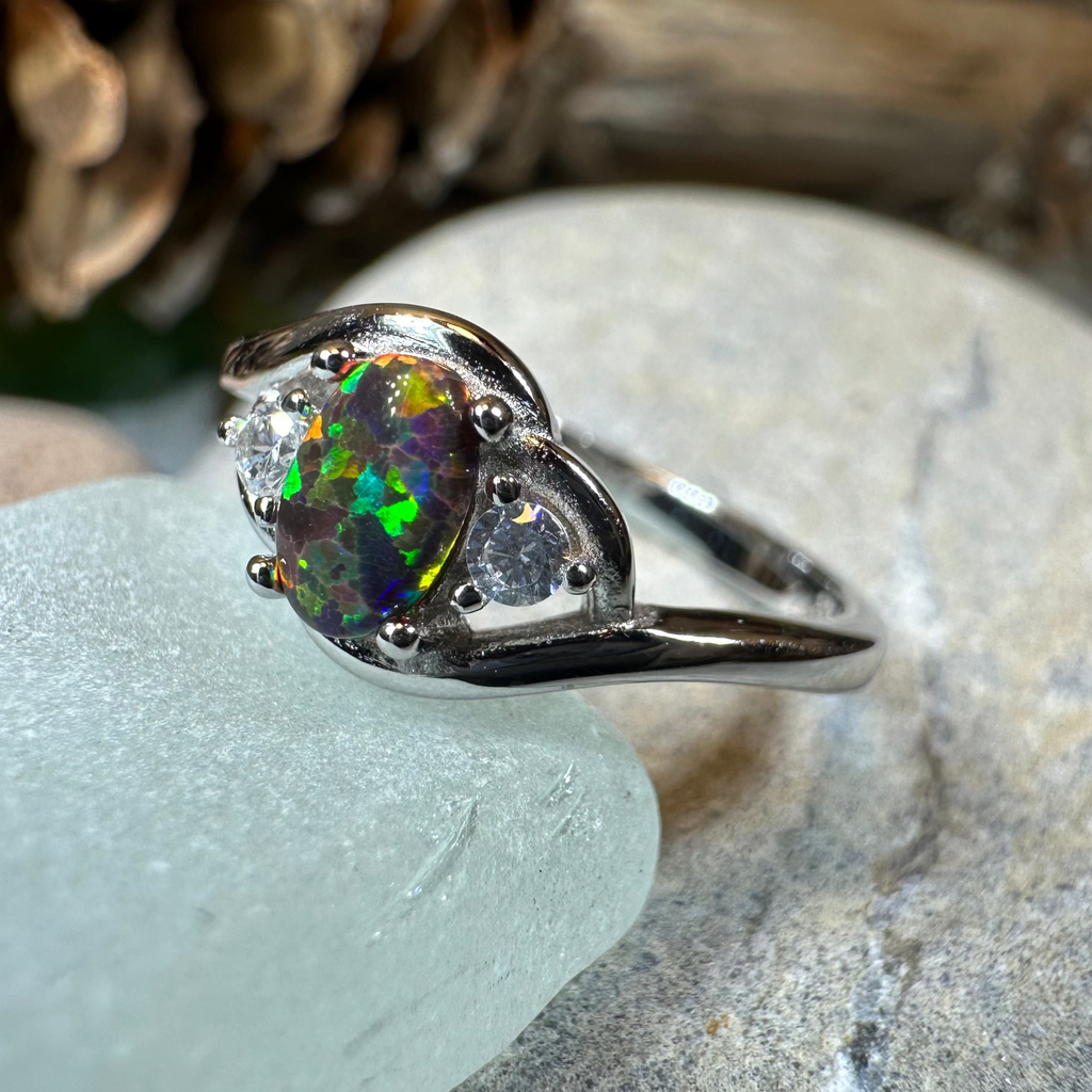 Nya Black Fire Opal Ring | Ring | Wiccan Center