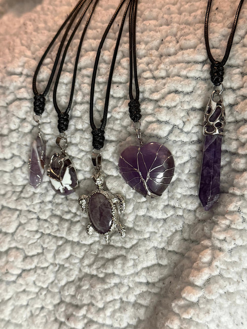 Adjustable Amethyst Pendant Necklace | Necklace | Wiccan Center