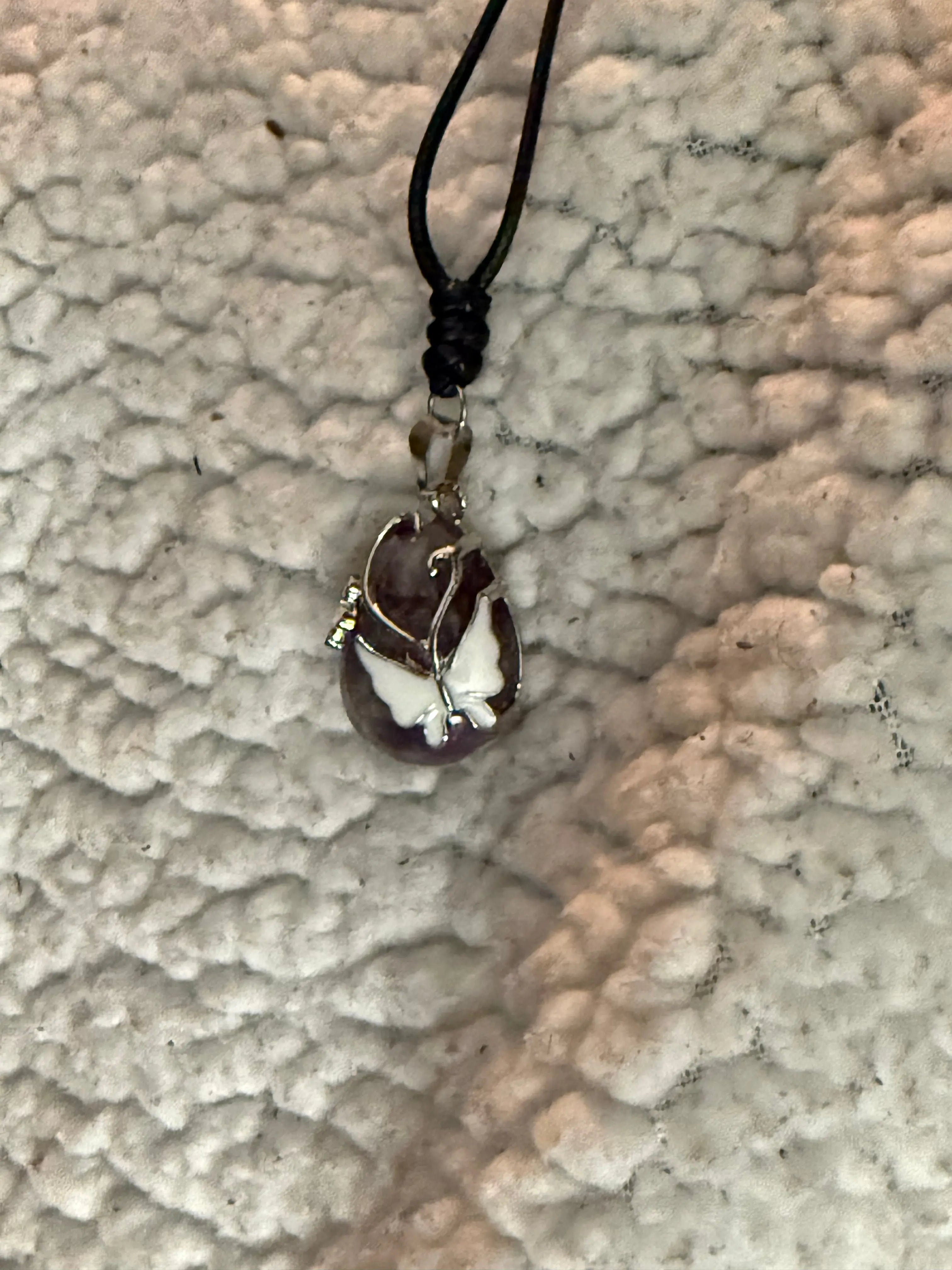 Adjustable Amethyst Pendant Necklace