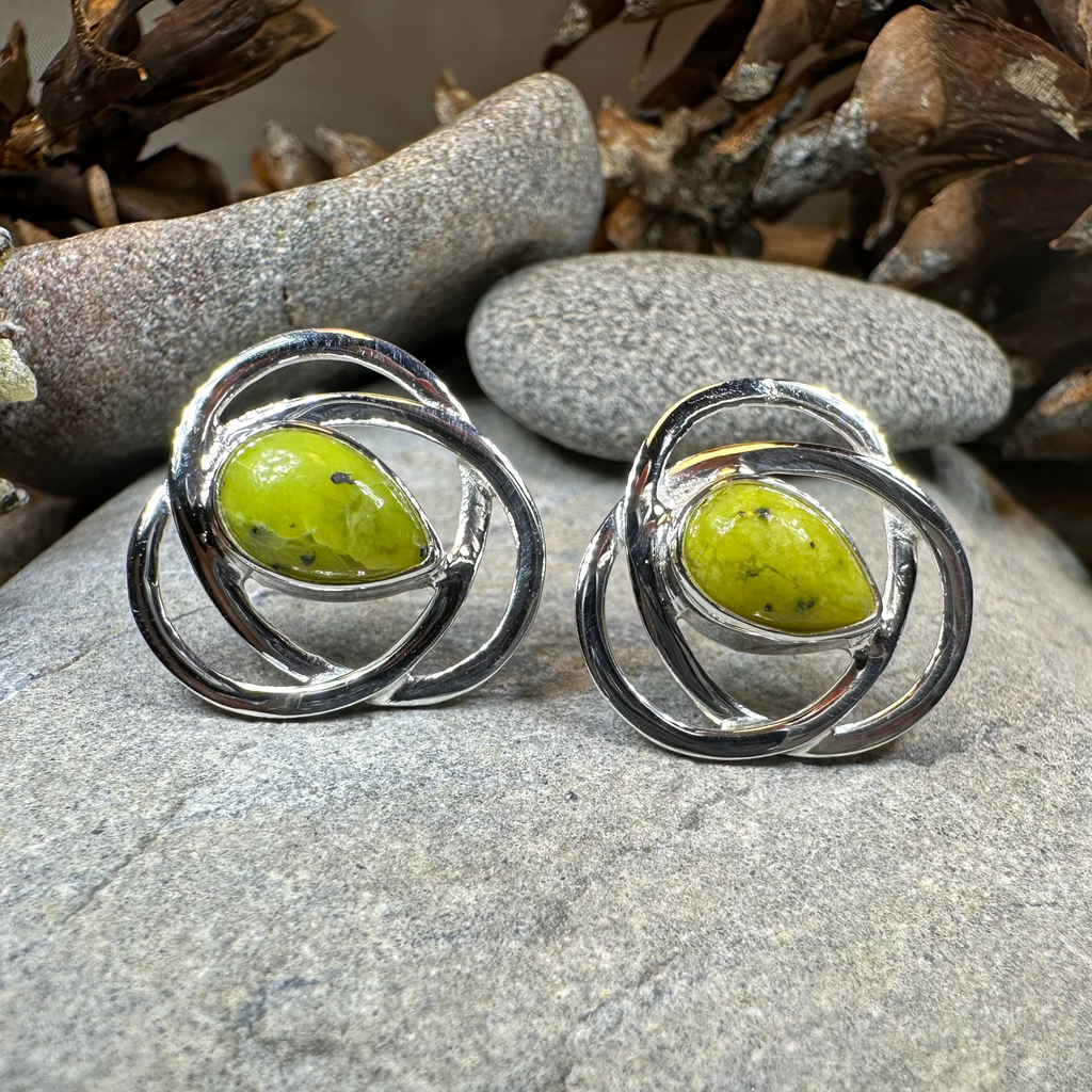 Connemara Marble Celtic Post Earrings | Post Earrings | Wiccan Center