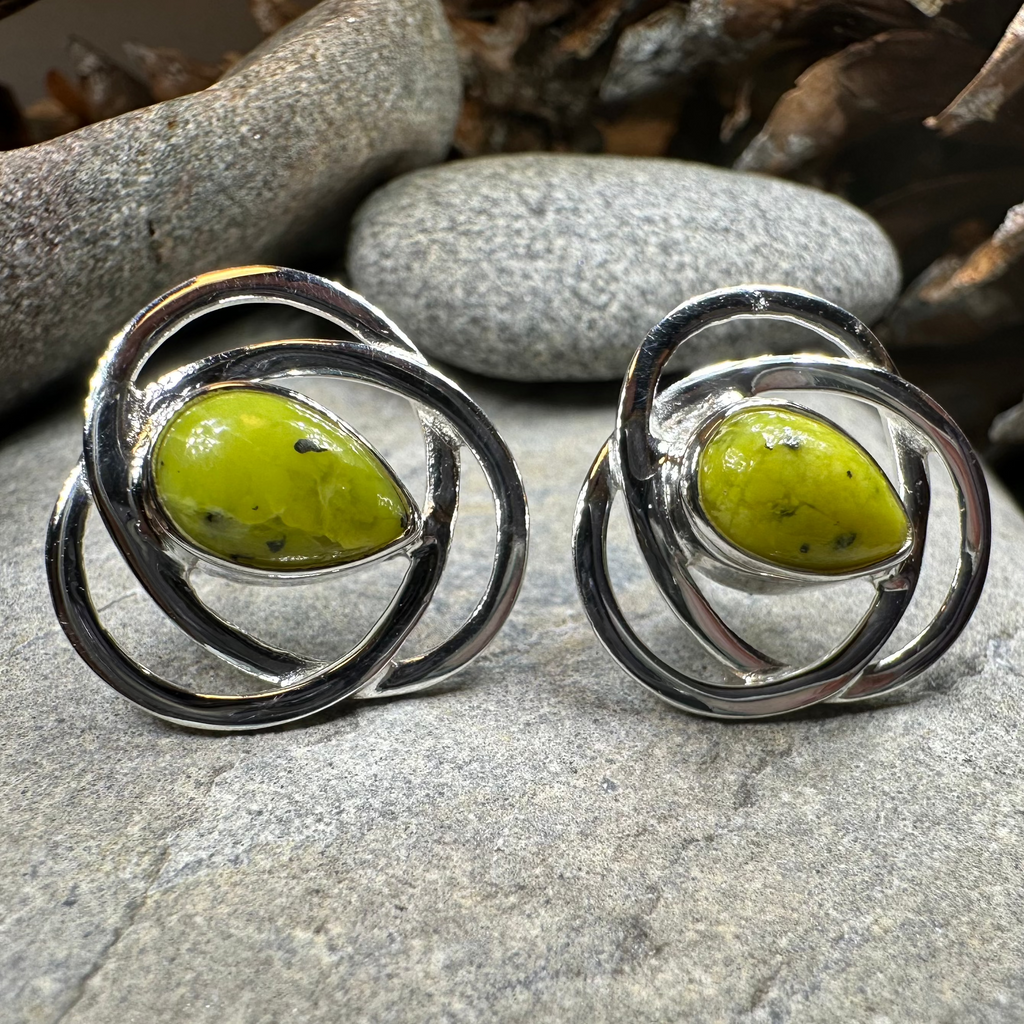 Connemara Marble Celtic Post Earrings | Post Earrings | Wiccan Center