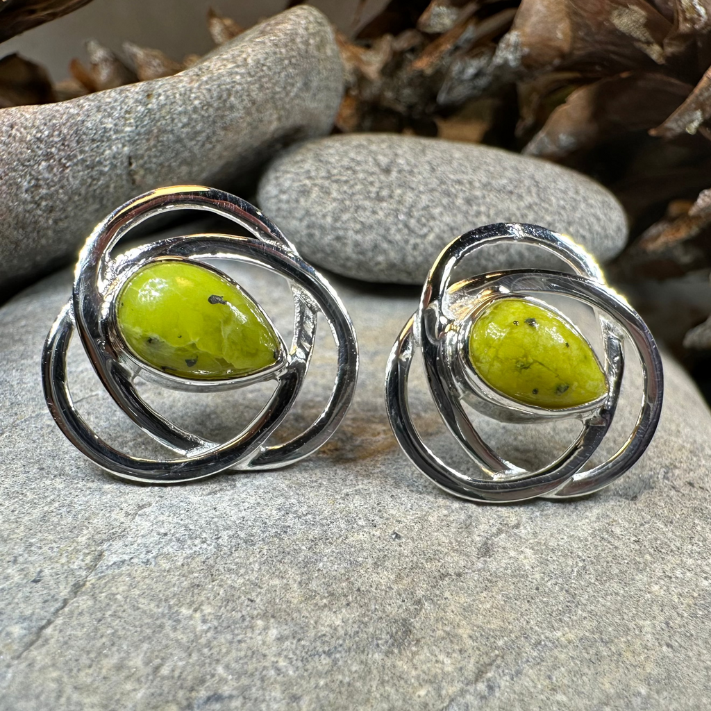 Connemara Marble Celtic Post Earrings | Post Earrings | Wiccan Center