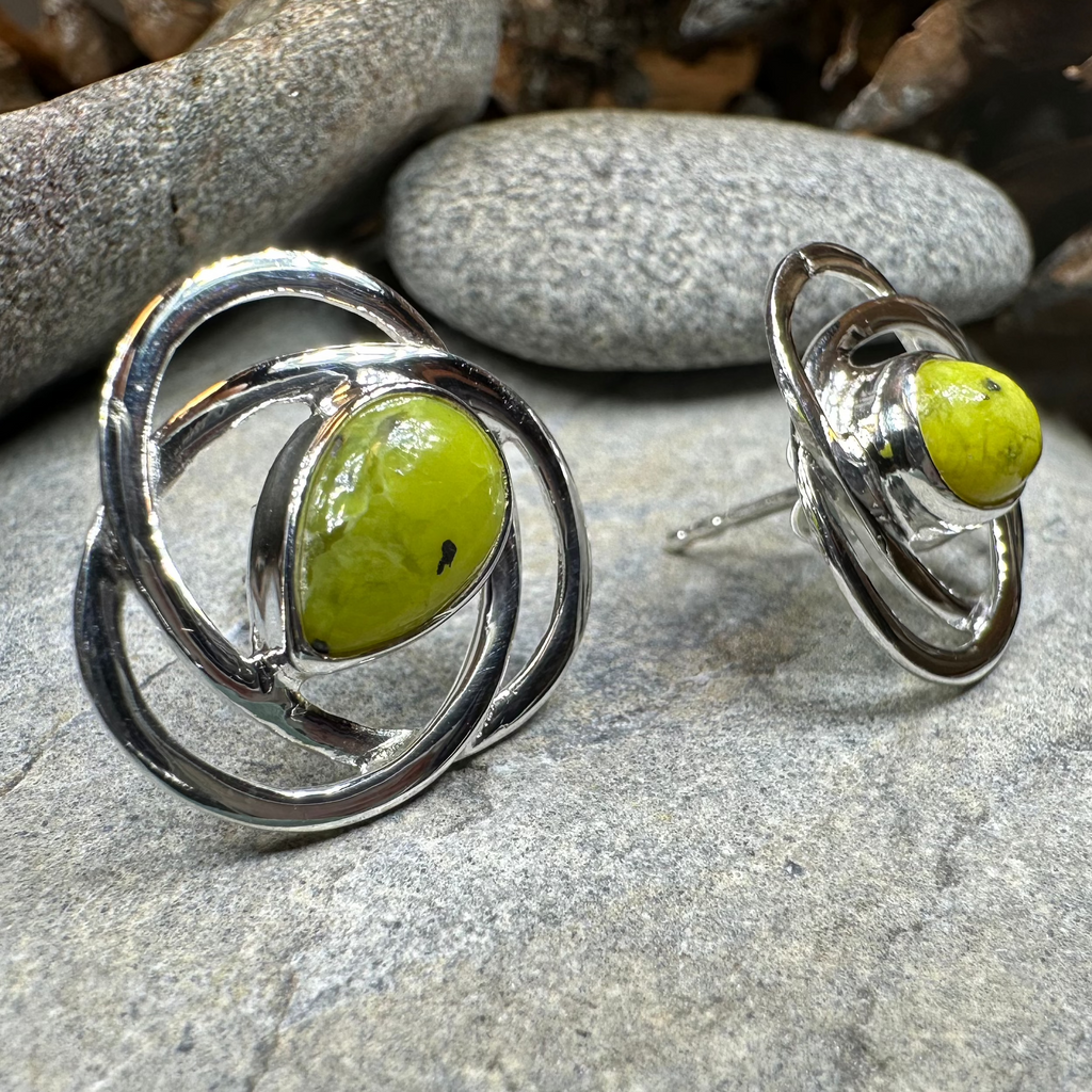 Connemara Marble Celtic Post Earrings | Post Earrings | Wiccan Center