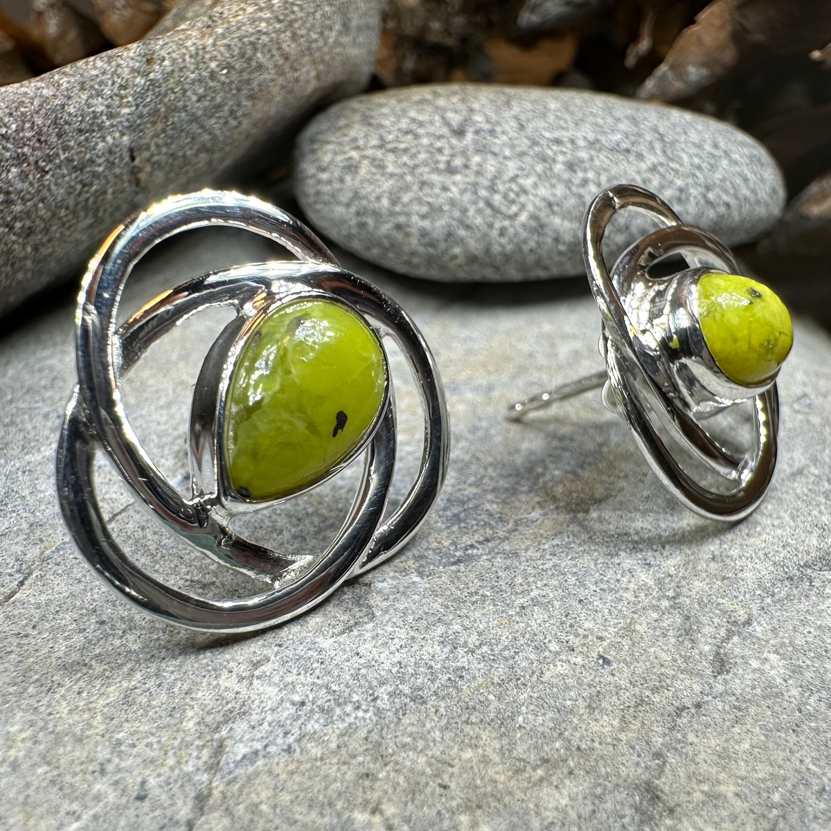 Connemara Marble Celtic Post Earrings | Post Earrings | Wiccan Center