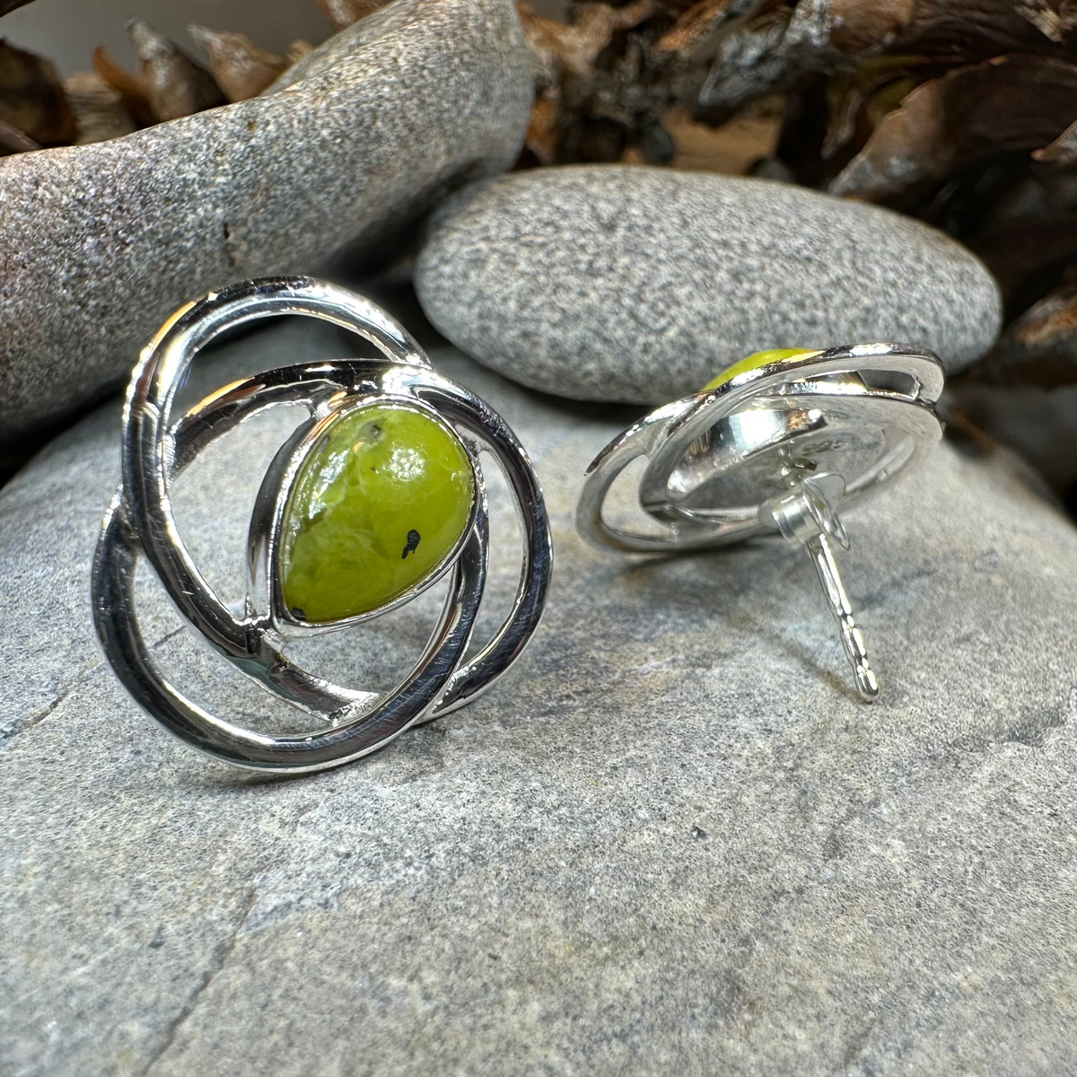 Connemara Marble Celtic Post Earrings | Post Earrings | Wiccan Center